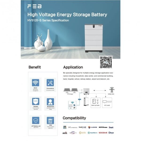 FEB energijos kaupiklis 15,36kWh HV5120-S1-3S - Image 3